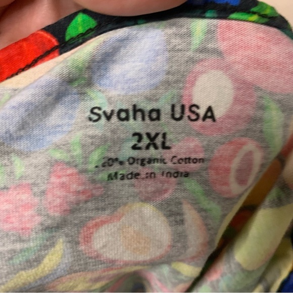Svaha USA Women’s Plus Size 2X Vibrant Organic Cotton Fruit Print Casual Dress - Picture 7 of 7